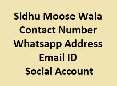 Sidhu Moose Wala Real Contact Number